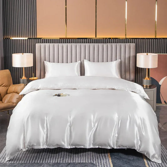 Zestaw 3 elementów – poszwa na kołdrę satynowa, miękka i delikatna, na noce z nutą luksusu